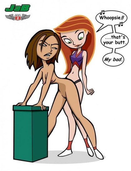 Kim Possible is fucking nude Bonnie with a straponâ€¦ but in a wrong hole! â€“ Kim  Possible Porn